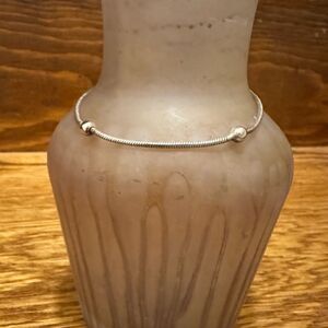 Vintage Italian Sterling Silver snake chain bracelet with ball detail 7” long